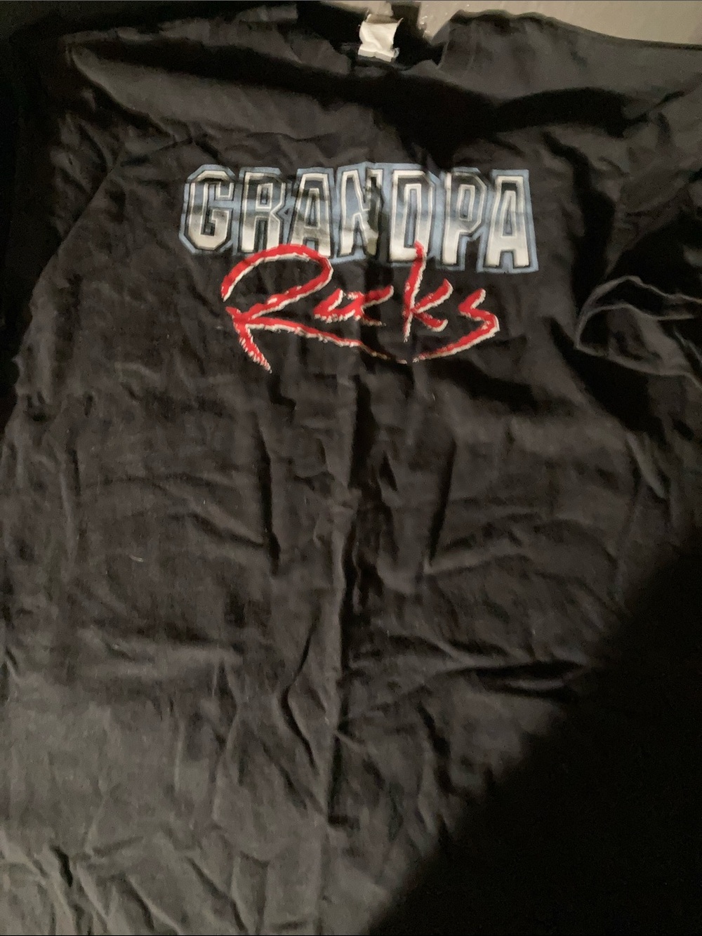 Men's Black 'Grandpa Rocks' Graphic Tee